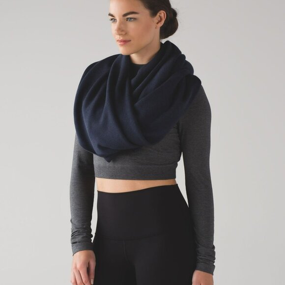 Lululemon After Asana Wrap Sweater, Heathered Inkwell (Navy Blue), One Size OS - Picture 11 of 11